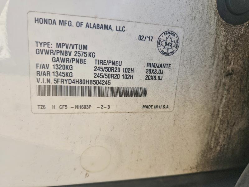 Продаж на аукціоні авто 2017 Acura Mdx, vin: 5FRYD4H80HB504245, номер лоту: 69767856