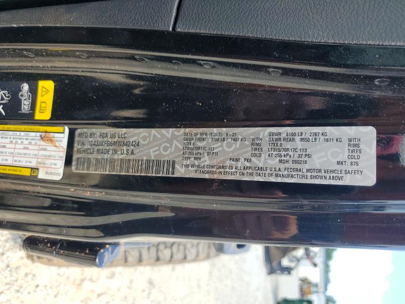 Aukcja sprzedaży 2021 Jeep Wrangler Unlimited, vin: 1C4JJXFG6MW842424, numer aukcji: 67828576