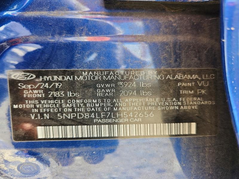2020 Hyundai Elantra მანქანა იყიდება აუქციონზე, vin: 5NPD84LF7LH542656, აუქციონის ნომერი: 67069206