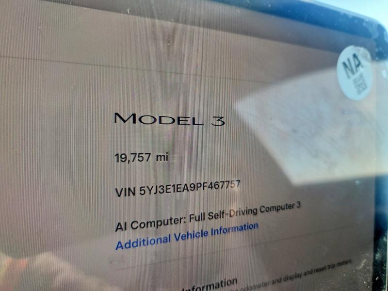 Aukcja sprzedaży 2023 Tesla Model 3, vin: 5YJ3E1EA9PF467757, numer aukcji: 67368496