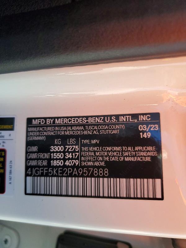 2023 Mercedes-benz Gls მანქანა იყიდება აუქციონზე, vin: 4JGFF5KE2PA957888, აუქციონის ნომერი: 67755066