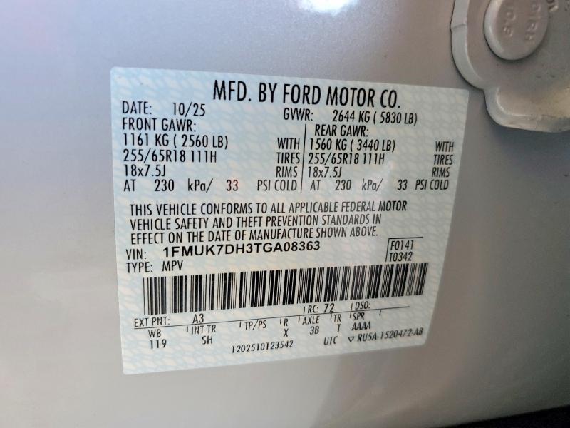 Aukcja sprzedaży 2026 Ford Explorer, vin: 1FMUK7DH3TGA08363, numer aukcji: 69676336
