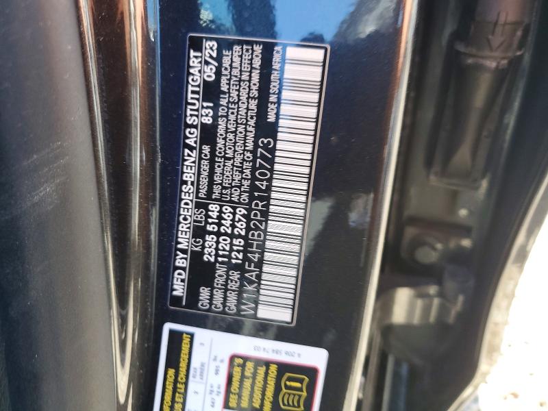67610826 :رقم المزاد ، W1KAF4HB2PR140773 vin ، 2023 Mercedes-benz C مزاد بيع