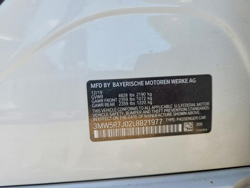 Продажа на аукционе авто 2020 Bmw 330xi, vin: 3MW5R7J02L8B21977, номер лота: 69841386