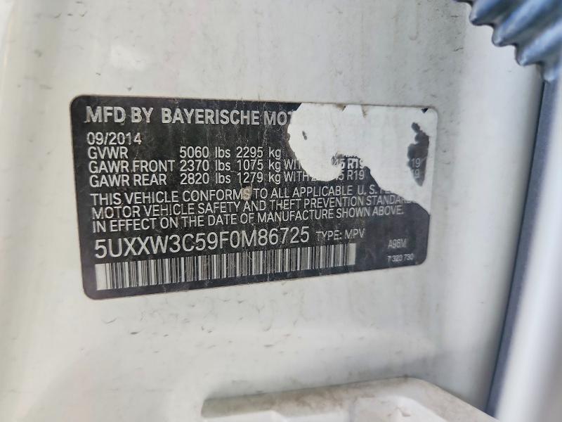 Aukcja sprzedaży 2015 Bmw X4, vin: 5UXXW3C59F0M86725, numer aukcji: 68872186