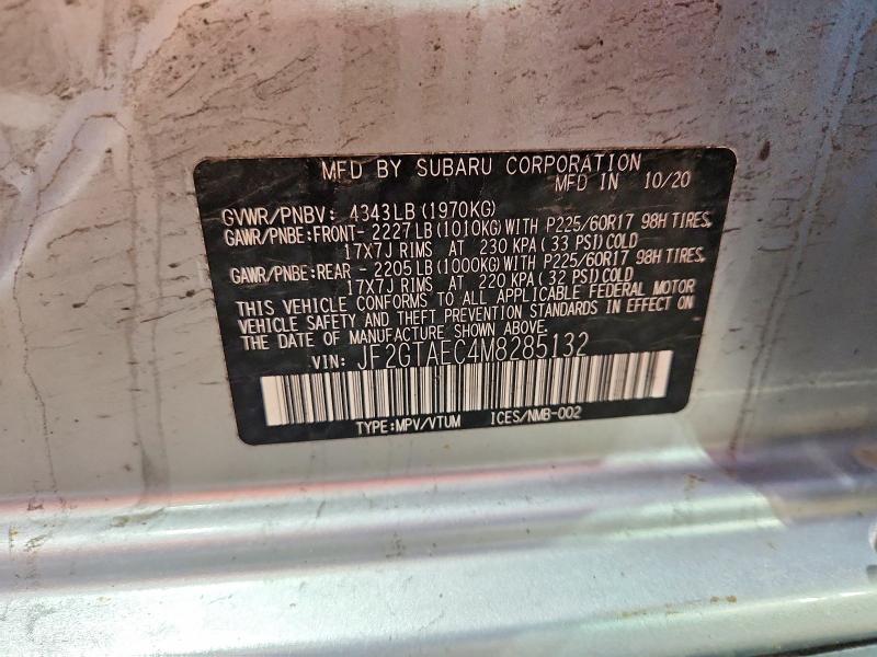 67788436 :رقم المزاد ، JF2GTAEC4M8285132 vin ، 2021 Subaru Crosstrek مزاد بيع