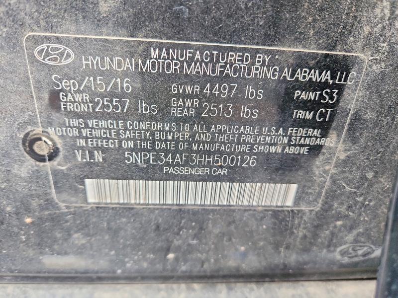 Продажа на аукционе авто 2017 Hyundai Sonata, vin: 5NPE34AF3HH500126, номер лота: 69498506