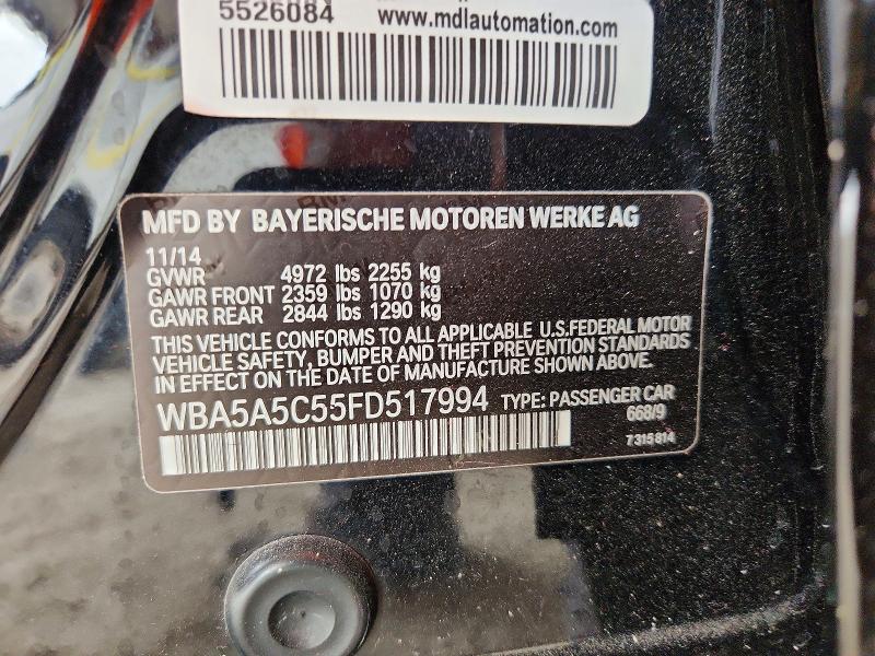 Aukcja sprzedaży 2015 Bmw 528, vin: WBA5A5C55FD517994, numer aukcji: 67458526