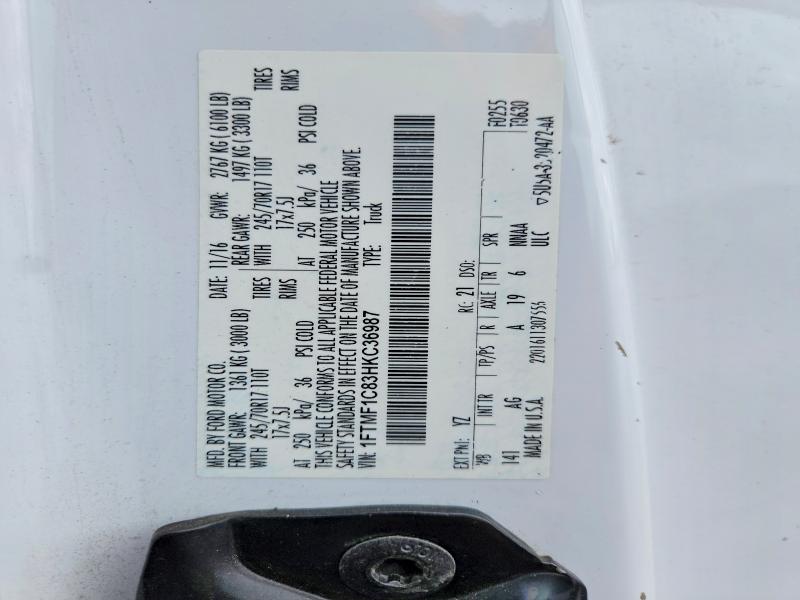 2017 Ford F150 მანქანა იყიდება აუქციონზე, vin: 1FTMF1C83HKC36987, აუქციონის ნომერი: 70767736