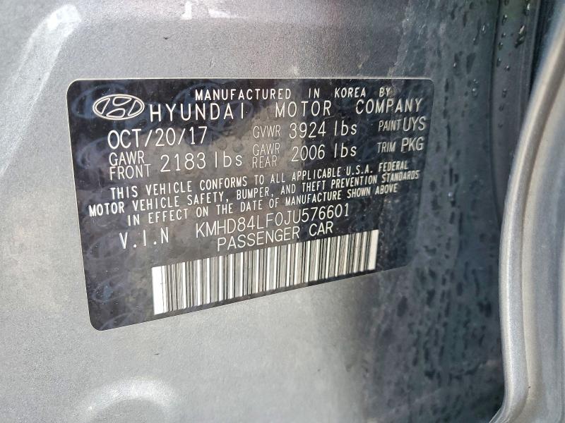 Aukcja sprzedaży 2018 Hyundai Elantra, vin: KMHD84LF0JU576601, numer aukcji: 67337676