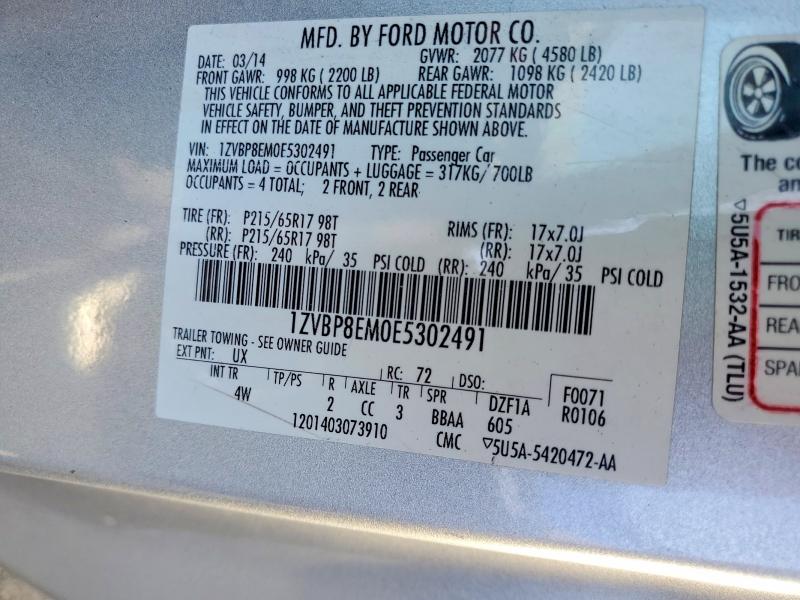 Aukcja sprzedaży 2014 Ford Mustang, vin: 1ZVBP8EM0E5302491, numer aukcji: 69137036