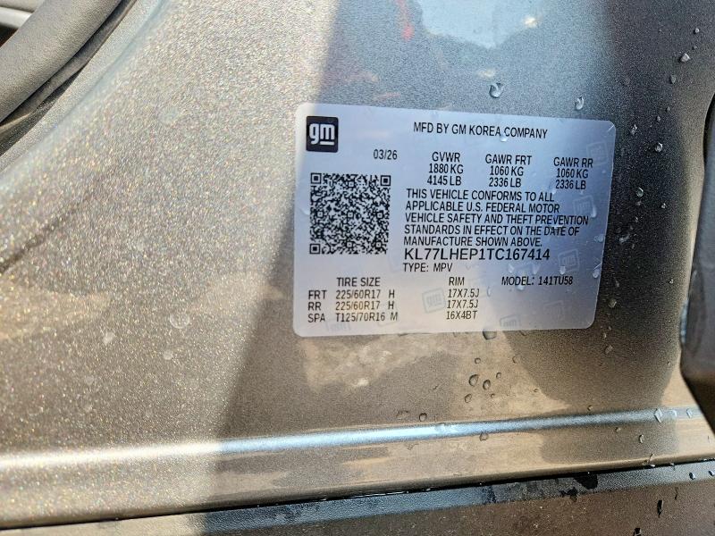 Aukcja sprzedaży 2026 Chevrolet Trax, vin: KL77LHEP1TC167414, numer aukcji: 65800566