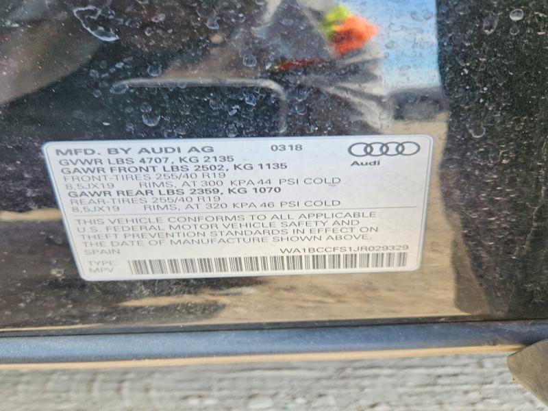 Продажа на аукционе авто 2018 Audi Q3, vin: WA1BCCFS1JR029329, номер лота: 70279126