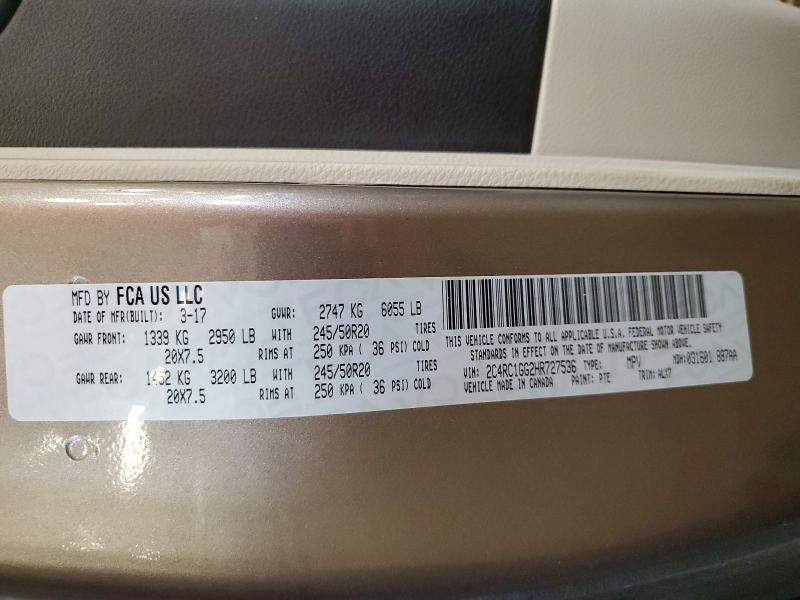 Aukcja sprzedaży 2017 Chrysler Pacifica, vin: 2C4RC1GG2HR727536, numer aukcji: 67222426