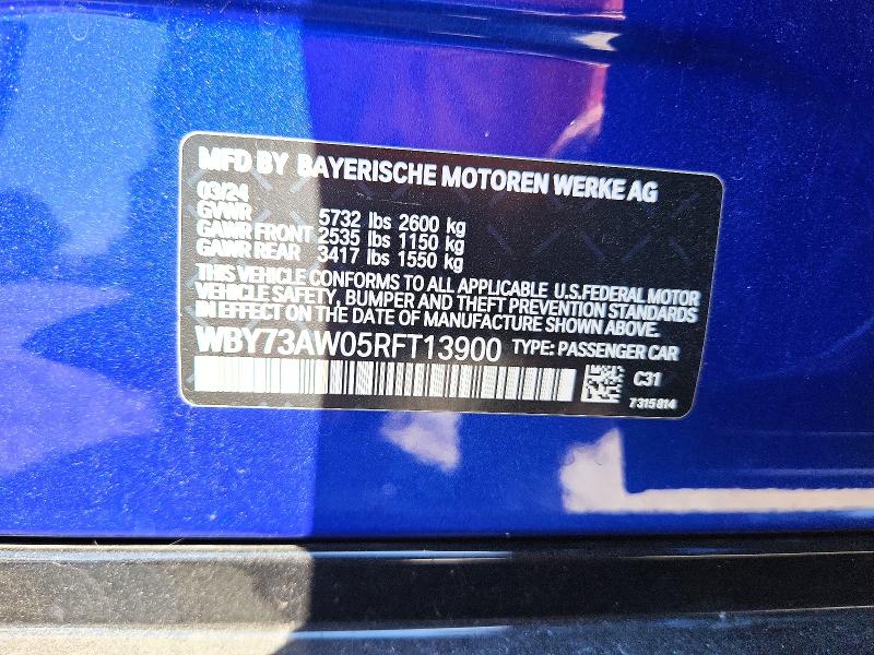 Продажа на аукционе авто 2024 Bmw I4, vin: WBY73AW05RFT13900, номер лота: 69636656