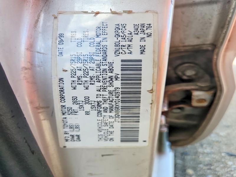 67996926 :رقم المزاد ، JT3GN86RXY0140979 vin ، 2000 Toyota 4runner مزاد بيع