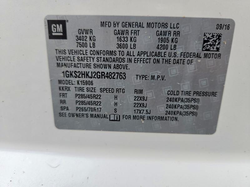 Продаж на аукціоні авто 2016 Gmc Yukon Xl, vin: 1GKS2HKJ2GR482763, номер лоту: 70730596