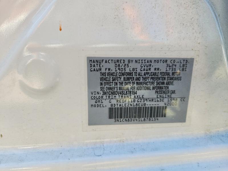 Aukcja sprzedaży 2025 Nissan Versa, vin: 3N1CN8DV4SL878154, numer aukcji: 68620716