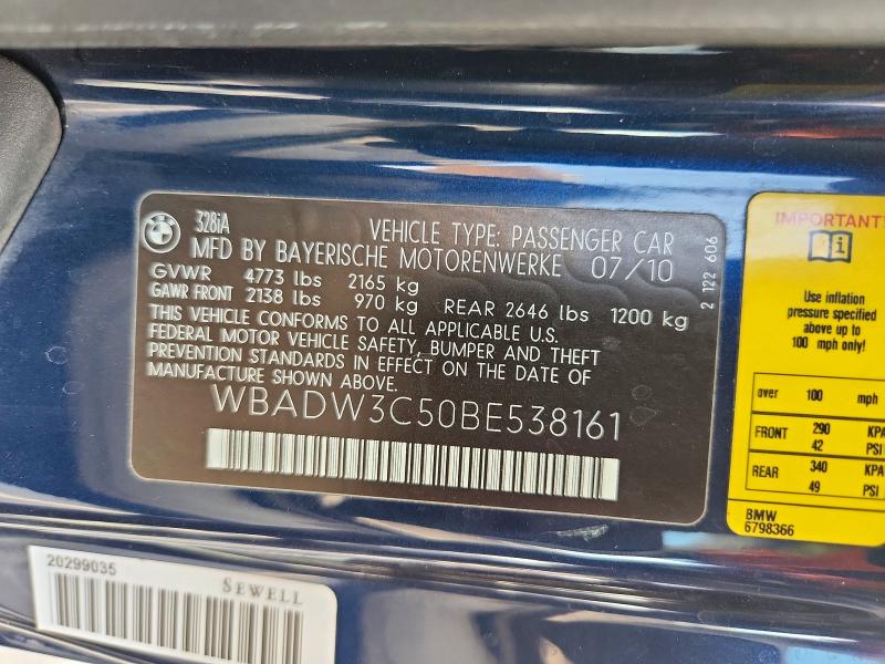 Продажа на аукционе авто 2011 Bmw 328, vin: WBADW3C50BE538161, номер лота: 68707986