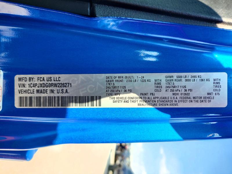 Продаж на аукціоні авто 2024 Jeep Wrangler, vin: 1C4PJXDG0RW226271, номер лоту: 70112066