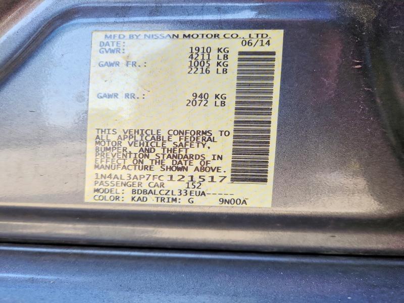 68679416 :رقم المزاد ، 1N4AL3AP7FC121517 vin ، 2015 Nissan Altima مزاد بيع