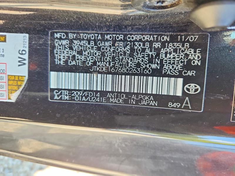 Продажа на аукционе авто 2008 Scion Tc, vin: JTKDE167680263160, номер лота: 68819916