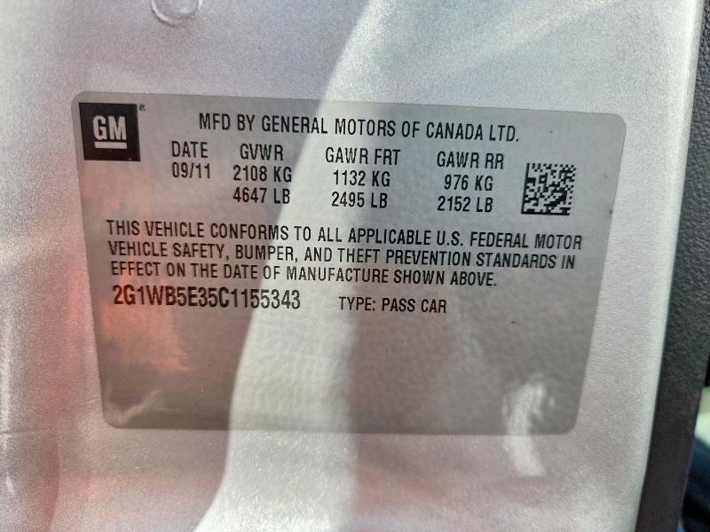 68806926 :رقم المزاد ، 2G1WB5E35C1155343 vin ، 2012 Chevrolet Impala مزاد بيع