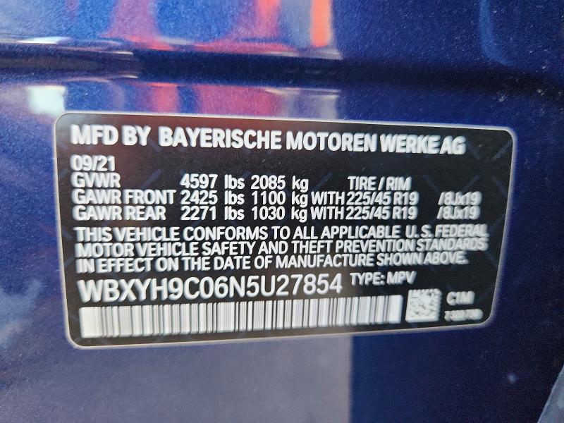 67747366 :رقم المزاد ، WBXYH9C06N5U27854 vin ، 2022 Bmw X2 مزاد بيع