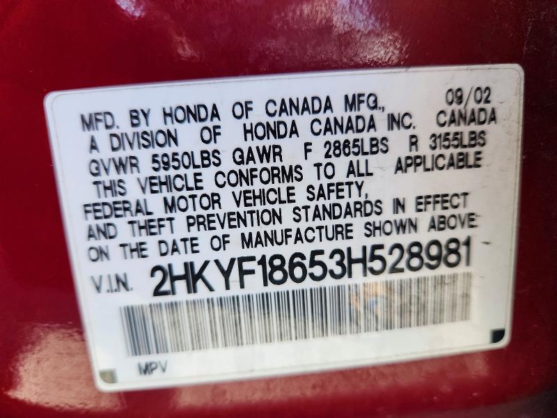 Aukcja sprzedaży 2003 Honda Pilot, vin: 2HKYF18653H528981, numer aukcji: 68256426