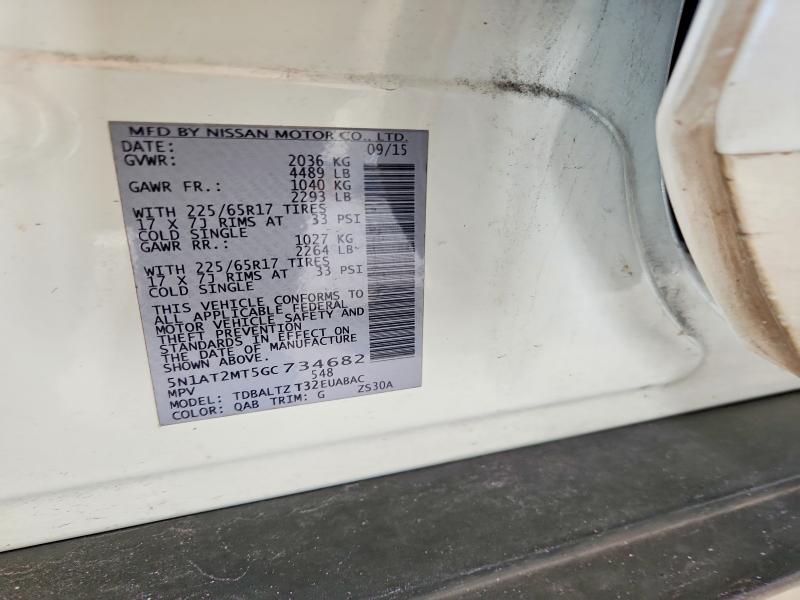 68717306 :رقم المزاد ، 5N1AT2MT5GC734682 vin ، 2016 Nissan Rogue مزاد بيع