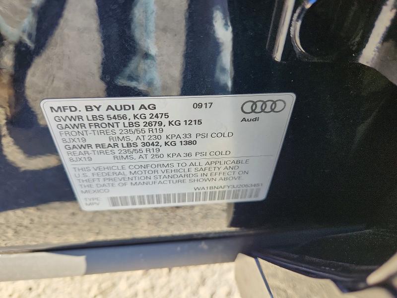 70272796 :رقم المزاد ، WA1BNAFY3J2053451 vin ، 2018 Audi Q5 مزاد بيع
