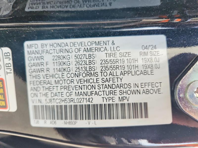 68262836 :رقم المزاد ، 5J8TC2H53RL027142 vin ، 2024 Acura Rdx مزاد بيع