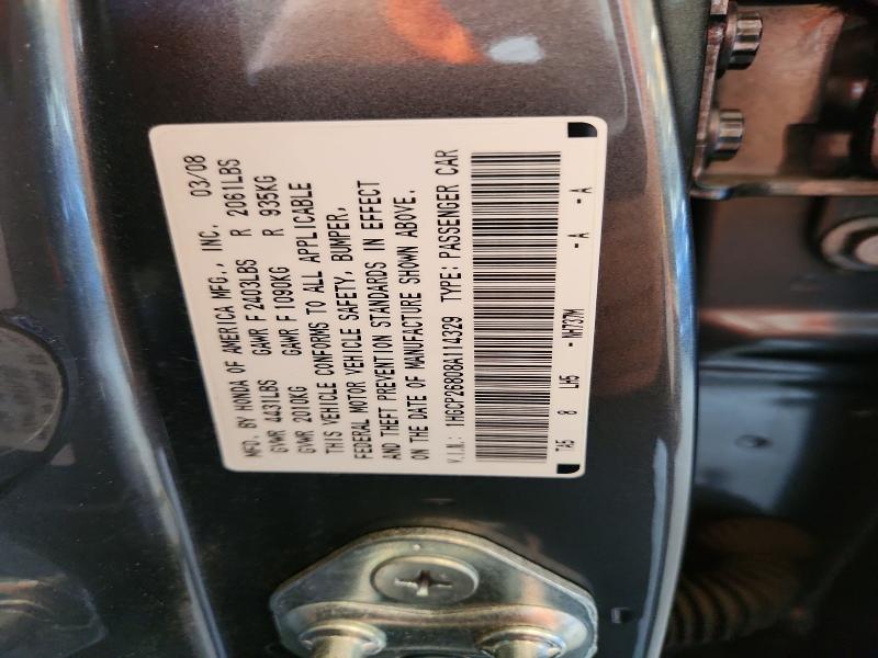 2008 Honda Accord მანქანა იყიდება აუქციონზე, vin: 1HGCP26808A114329, აუქციონის ნომერი: 70879316