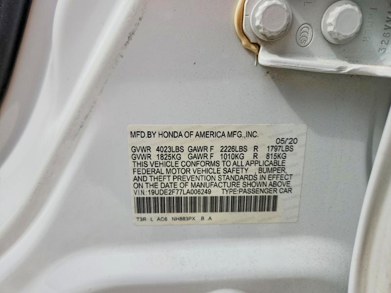 Aukcja sprzedaży 2020 Acura Ilx, vin: 19UDE2F77LA006249, numer aukcji: 67483946