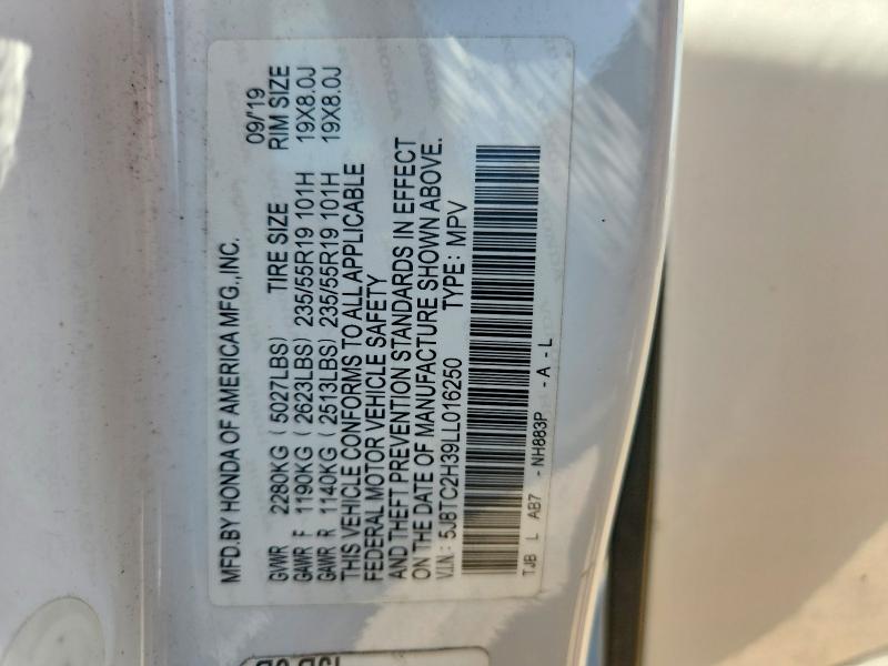 Aukcja sprzedaży 2020 Acura Rdx, vin: 5J8TC2H39LL016250, numer aukcji: 67689496