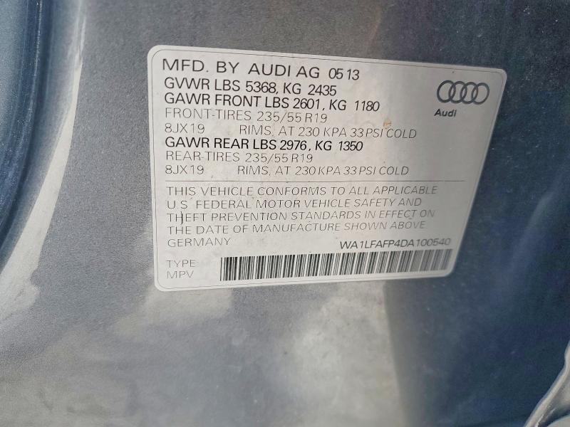 Aukcja sprzedaży 2013 Audi Q5, vin: WA1LFAFP4DA100540, numer aukcji: 70021566