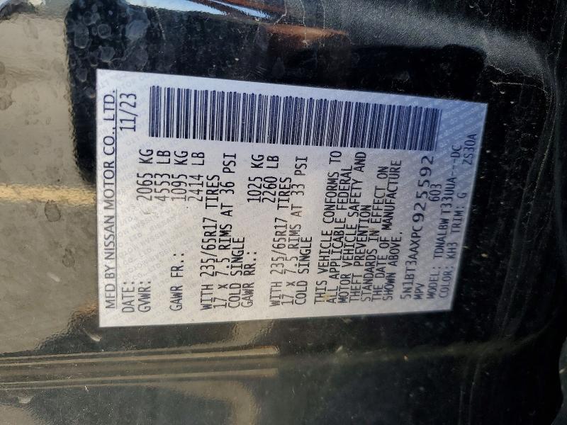 68869146 :رقم المزاد ، 5N1BT3AAXPC925592 vin ، 2023 Nissan Rogue مزاد بيع