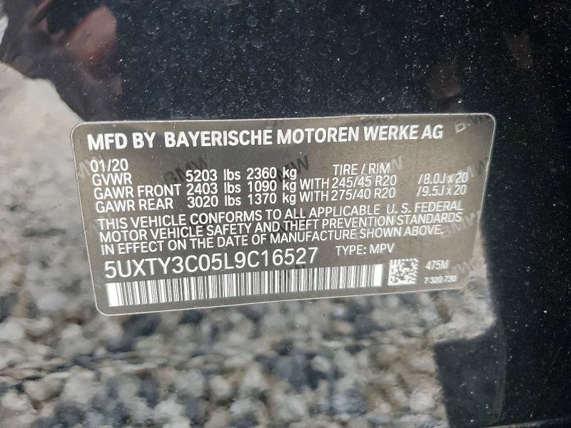Aukcja sprzedaży 2020 Bmw X3, vin: 5UXTY3C05L9C16527, numer aukcji: 67399316