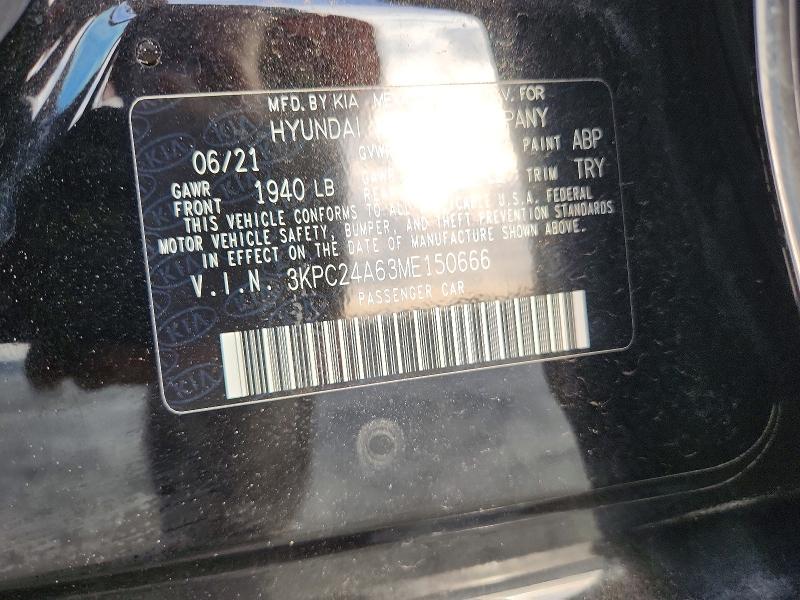 Aukcja sprzedaży 2021 Hyundai Accent, vin: 3KPC24A63ME150666, numer aukcji: 68876256