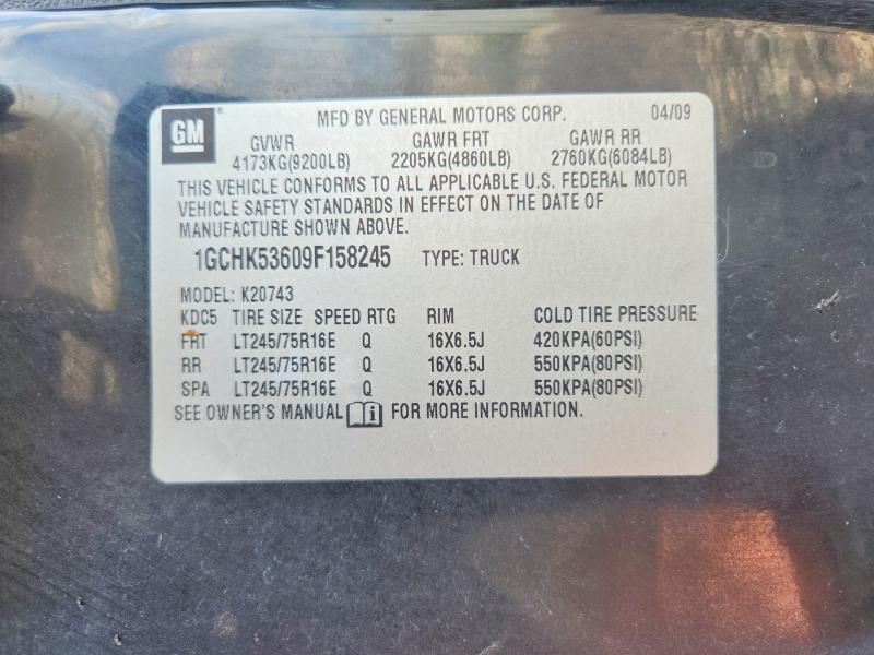 68397806 :رقم المزاد ، 1GCHK53609F158245 vin ، 2009 Chevrolet Silverado مزاد بيع