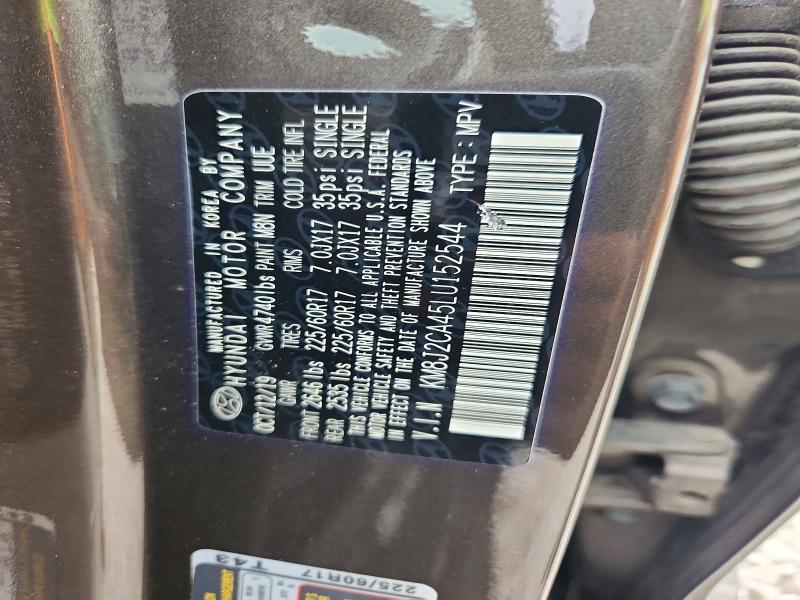 2020 Hyundai Tucson მანქანა იყიდება აუქციონზე, vin: KM8J2CA45LU152544, აუქციონის ნომერი: 69119906