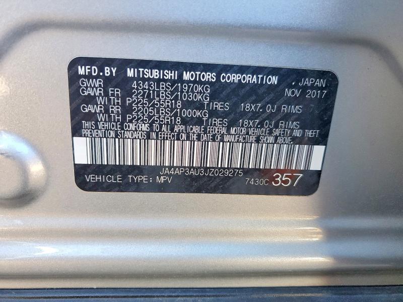 Aukcja sprzedaży 2018 Mitsubishi Outlander Sport, vin: JA4AP3AU3JZ029275, numer aukcji: 68289636