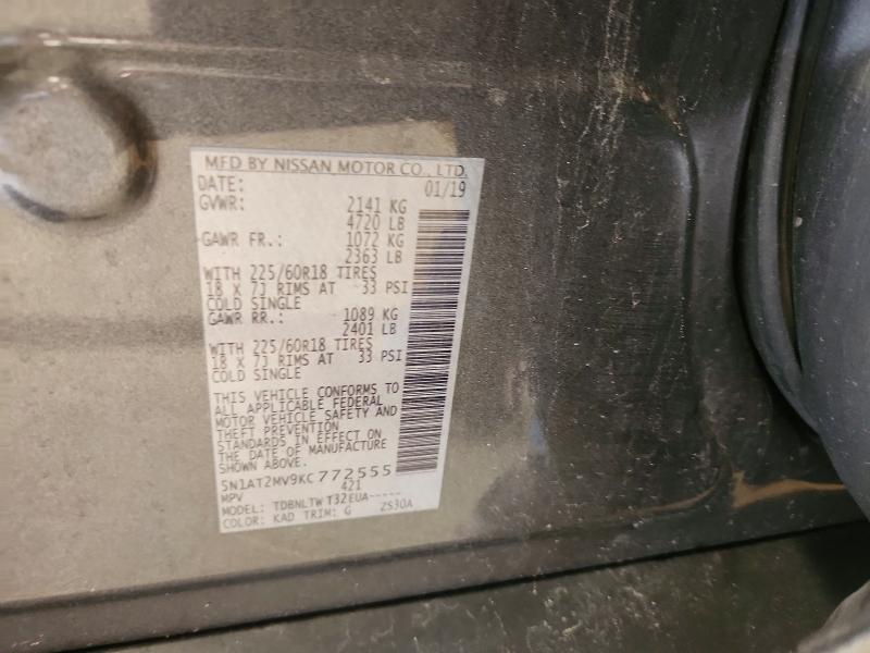 Aukcja sprzedaży 2019 Nissan Rogue, vin: 5N1AT2MV9KC772555, numer aukcji: 67500316