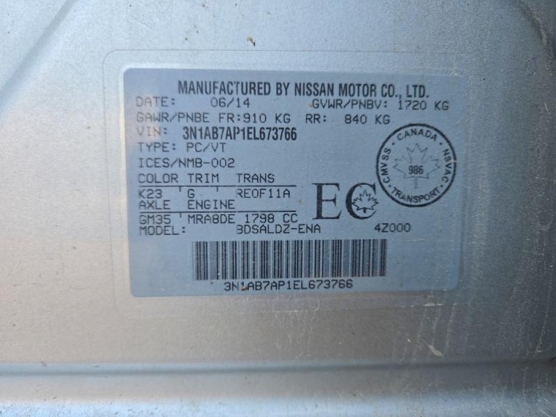 Продажа на аукционе авто 2014 Nissan Sentra, vin: 3N1AB7AP1EL673766, номер лота: 68659306