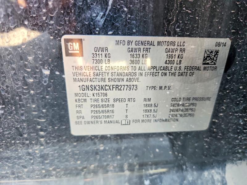 2015 Chevrolet Tahoe მანქანა იყიდება აუქციონზე, vin: 1GNSK3KCXFR277973, აუქციონის ნომერი: 71481946