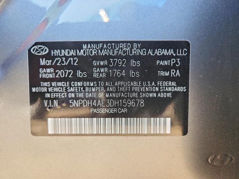 Продажа на аукционе авто 2013 Hyundai Elantra, vin: 5NPDH4AE3DH159678, номер лота: 68977516