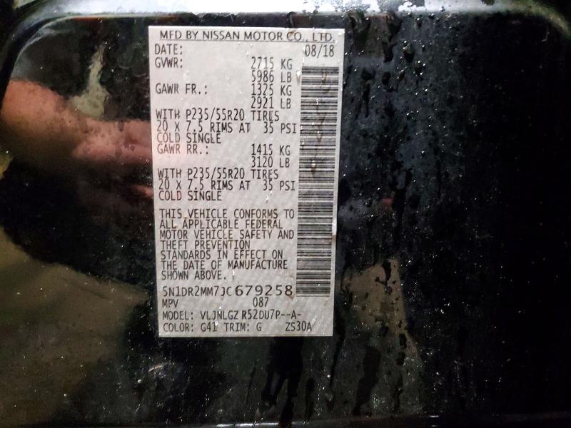 71086126 :رقم المزاد ، 5N1DR2MM7JC679258 vin ، 2018 Nissan Pathfinder مزاد بيع