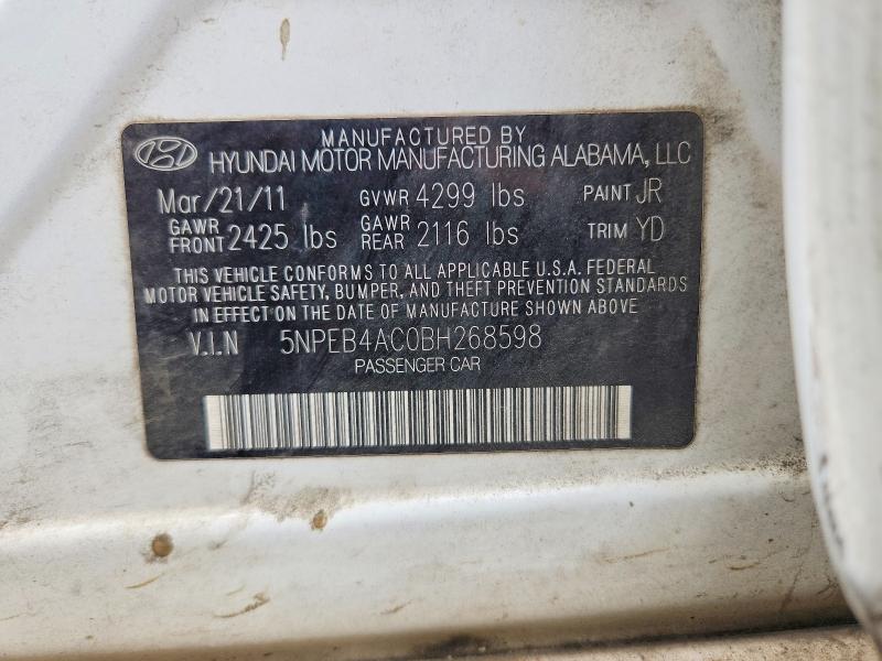 Aukcja sprzedaży 2011 Hyundai Sonata, vin: 5NPEB4AC0BH268598        , numer aukcji: 67876736