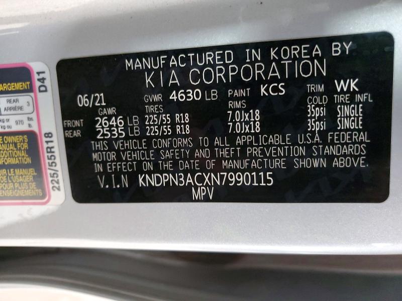 Продажа на аукционе авто 2022 Kia Sportage, vin: KNDPN3ACXN7990115, номер лота: 69047406