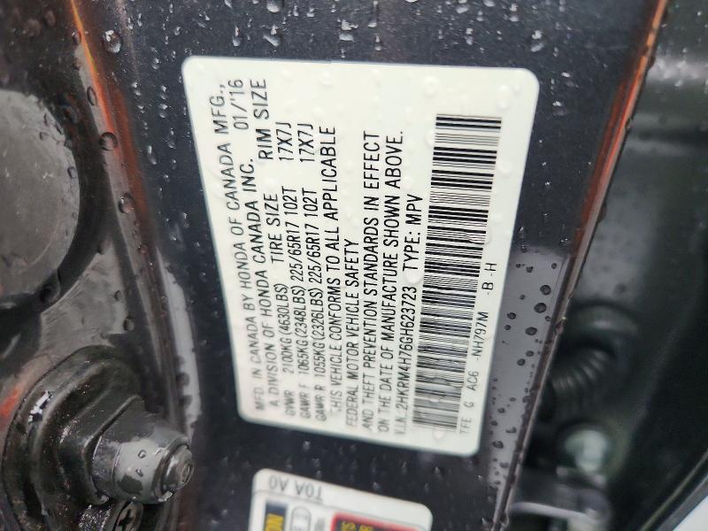 67276136 :رقم المزاد ، 2HKRM4H76GH623723 vin ، 2016 Honda Cr-v مزاد بيع